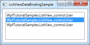 A simple ListView control, using data binding
